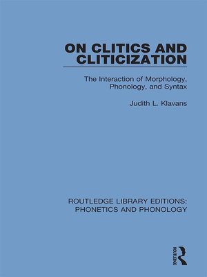 cover image of On Clitics and Cliticization